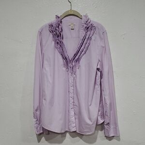 J. Crew Light Purple Ruffled Blouse